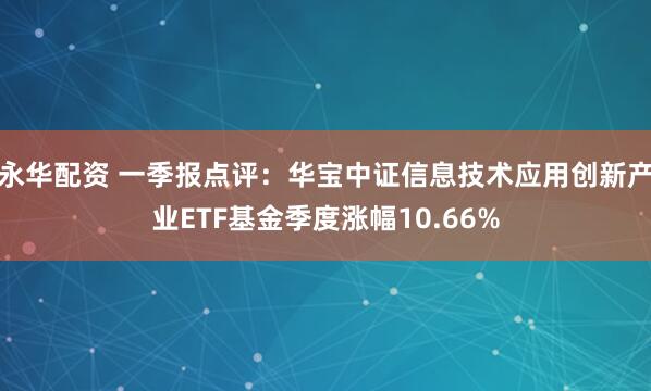 永华配资 一季报点评：华宝中证信息技术应用创新产业ETF基金季度涨幅10.66%